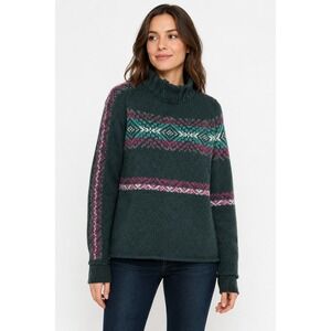 Smartwool x CHUP Fair Isle Mock Neck Lambswool Sweater Teal L SW019057